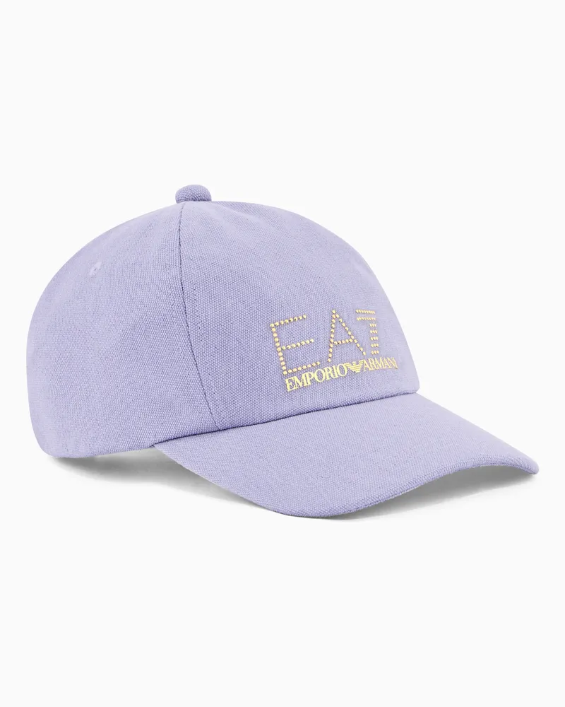 EA7 Baseballcap aus Baumwolle Violett
