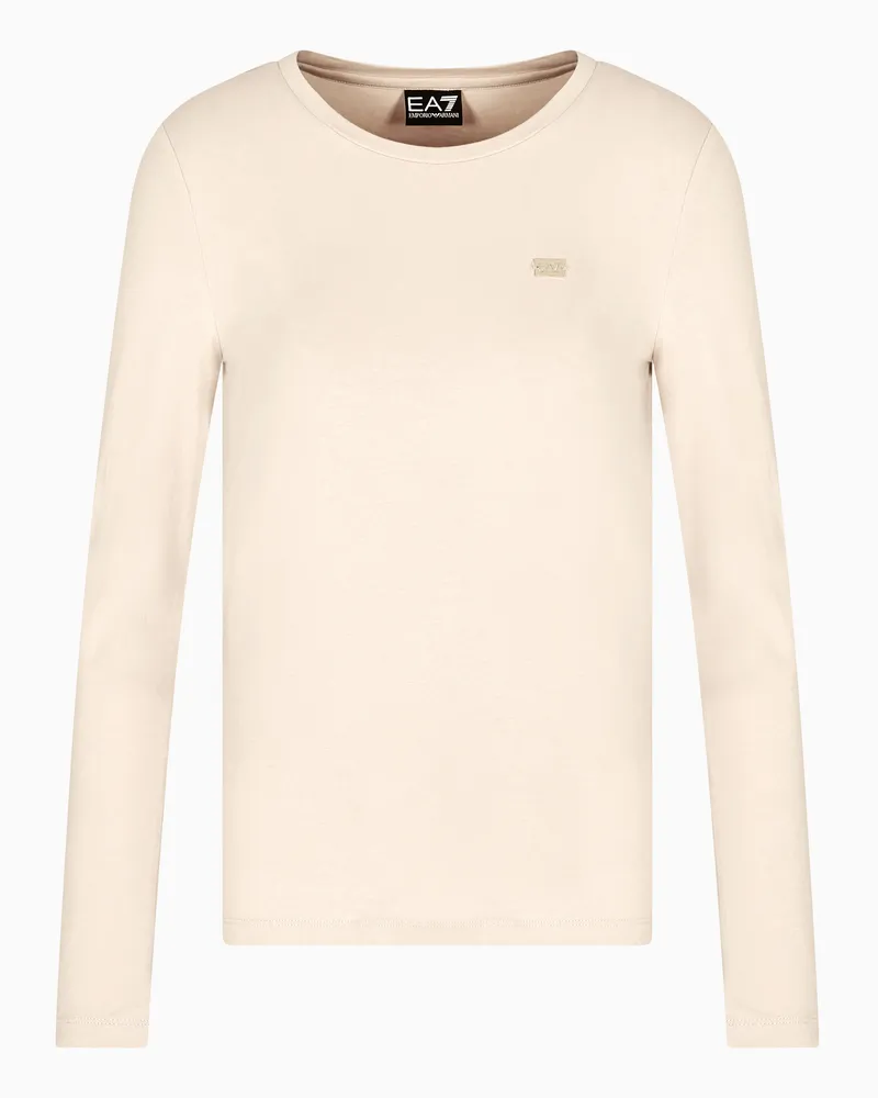 EA7 Core Lady Langarmshirt aus Stretchjersey Beige
