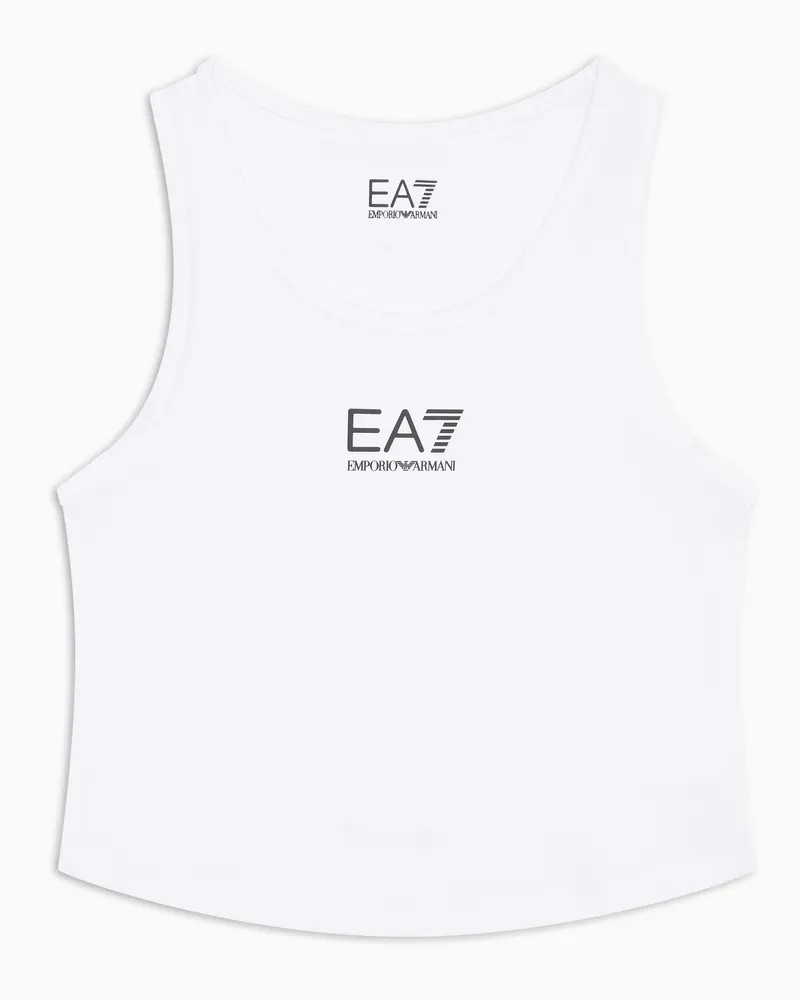 EA7 Tennis Pro Girl Top aus VENTUS7-Funktionsgewebe Weiß