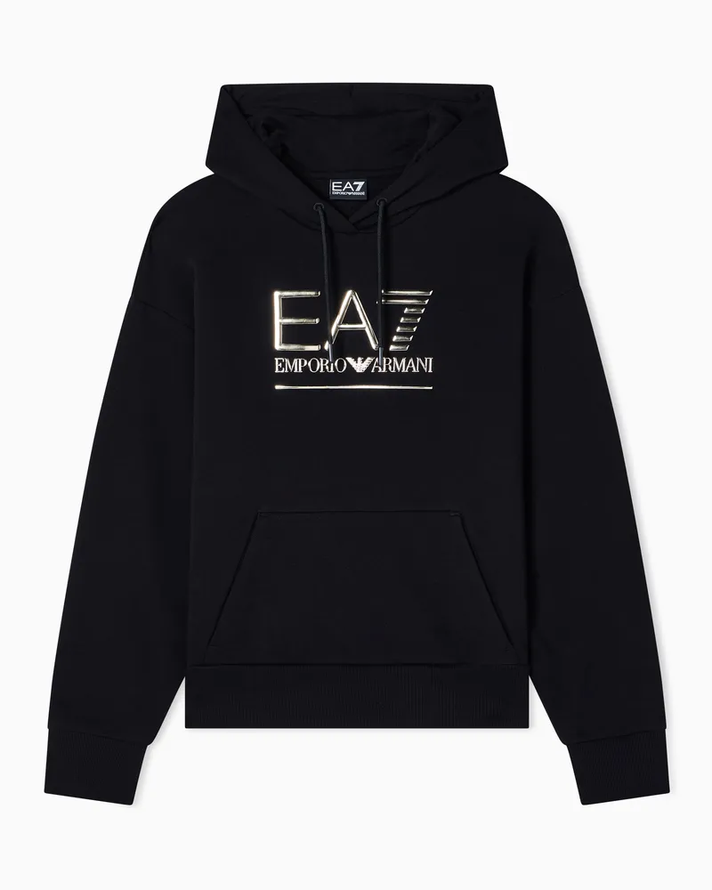 EA7 Visibility Sweatshirt mit Kapuze aus einer Baumwollmischung Schwarz
