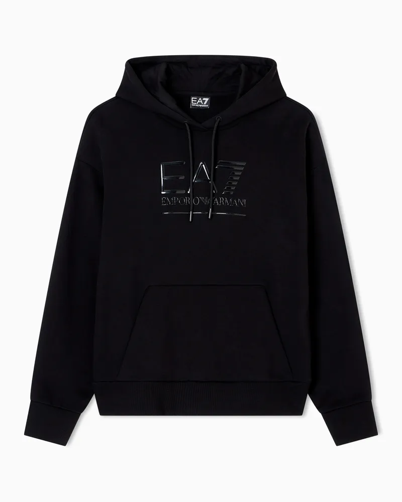 EA7 Visibility Sweatshirt mit Kapuze aus einer Baumwollmischung Schwarz