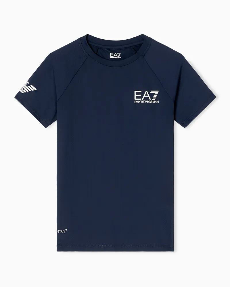 EA7 Tennis Pro Rundhals-T-Shirt aus VENTUS7-Funktionsgewebe Marineblau