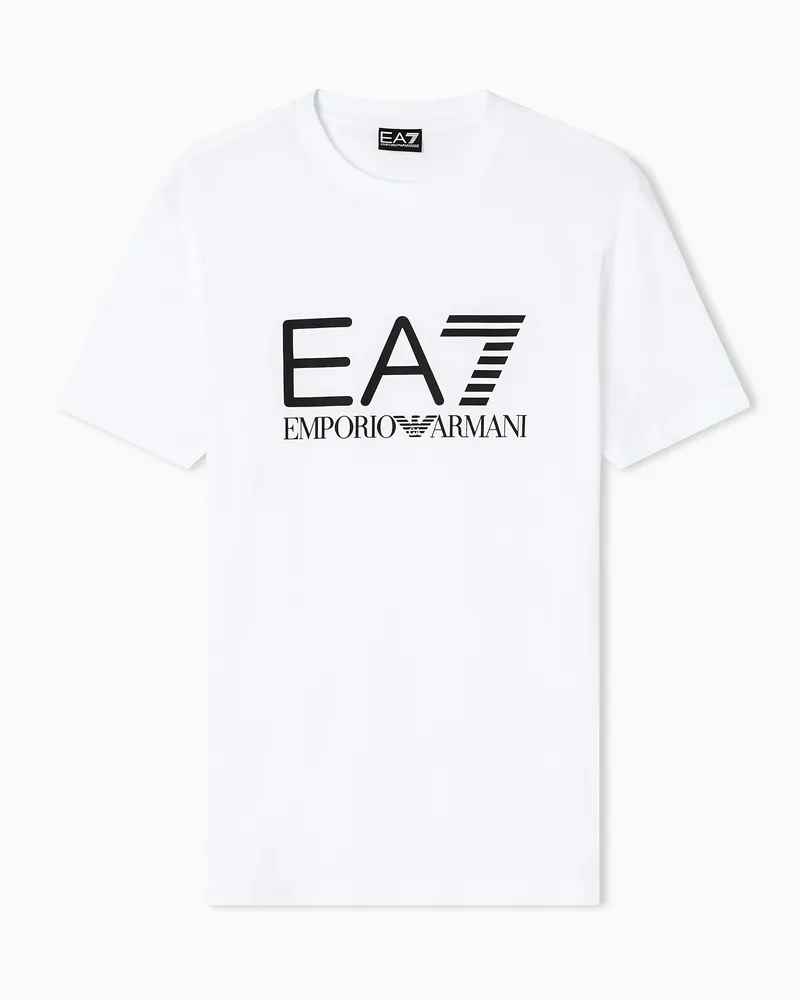 EA7 Core Identity T-Shirt aus Baumwoll-Jersey Weiß