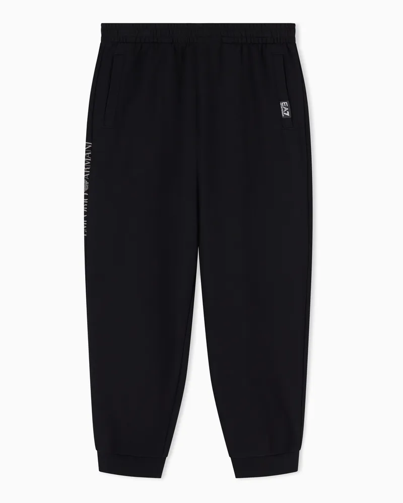 EA7 Jogginghose Logo Series Boy aus Jersey in Oversize Schwarz