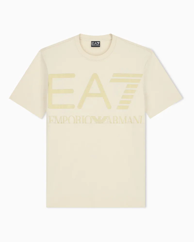 EA7 T-Shirt Logo Series aus Baumwolljersey im Regular Fit Beige