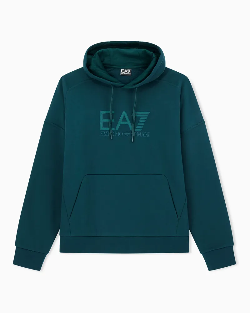 EA7 Visibility Sweatshirt mit Kapuze aus einer Baumwollmischung Grün