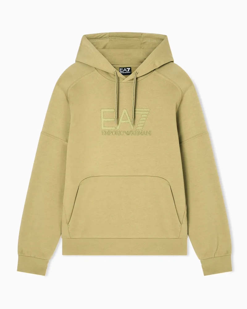 EA7 Visibility Sweatshirt mit Kapuze aus einer Baumwollmischung Grün