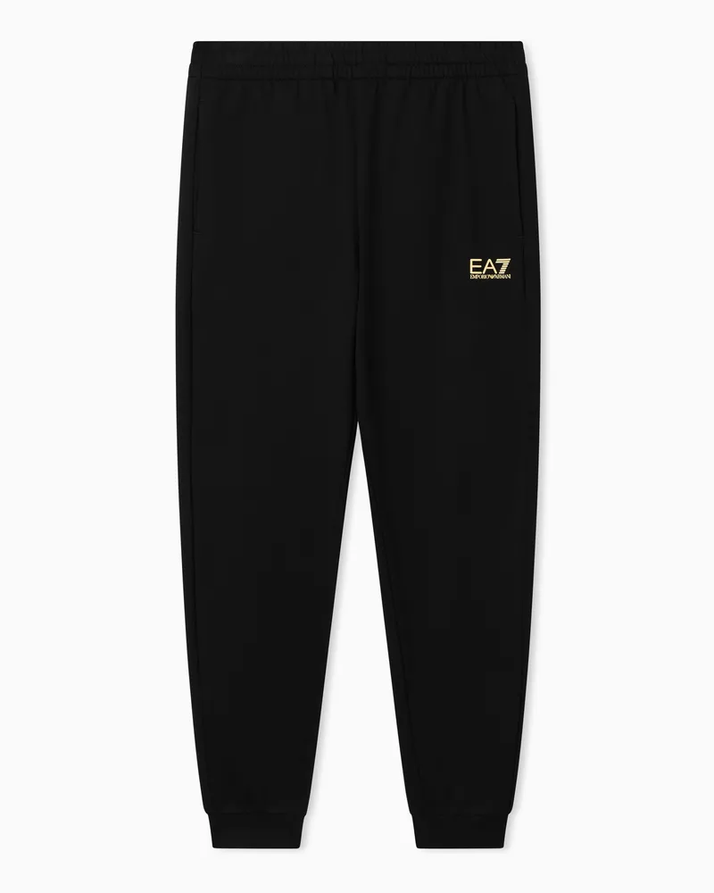 EA7 Core Identity Jogginghose Baumwolle mit elastischem Bund Schwarz