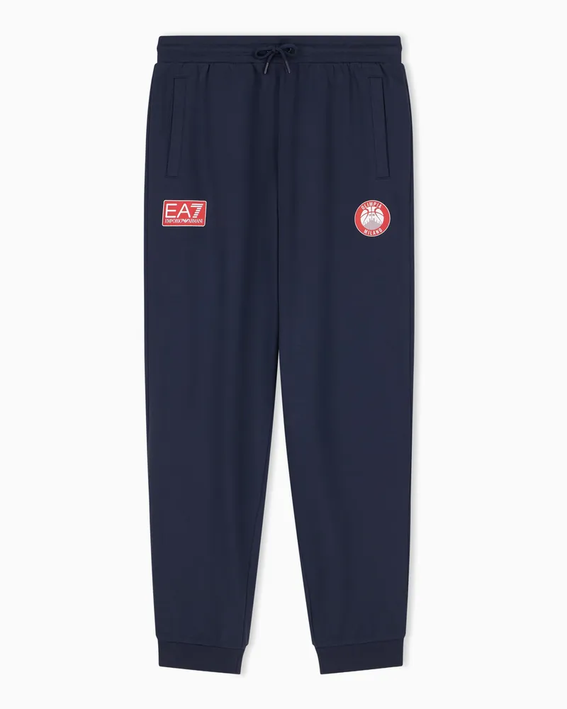 EA7 Armani Olimpia Milano Jogginghose aus Jersey Marineblau