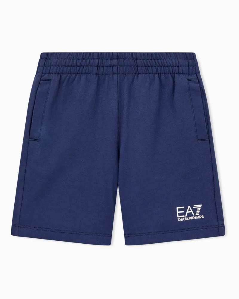 EA7 Core Identity Boy Bermudashorts aus Baumwolle Marineblau