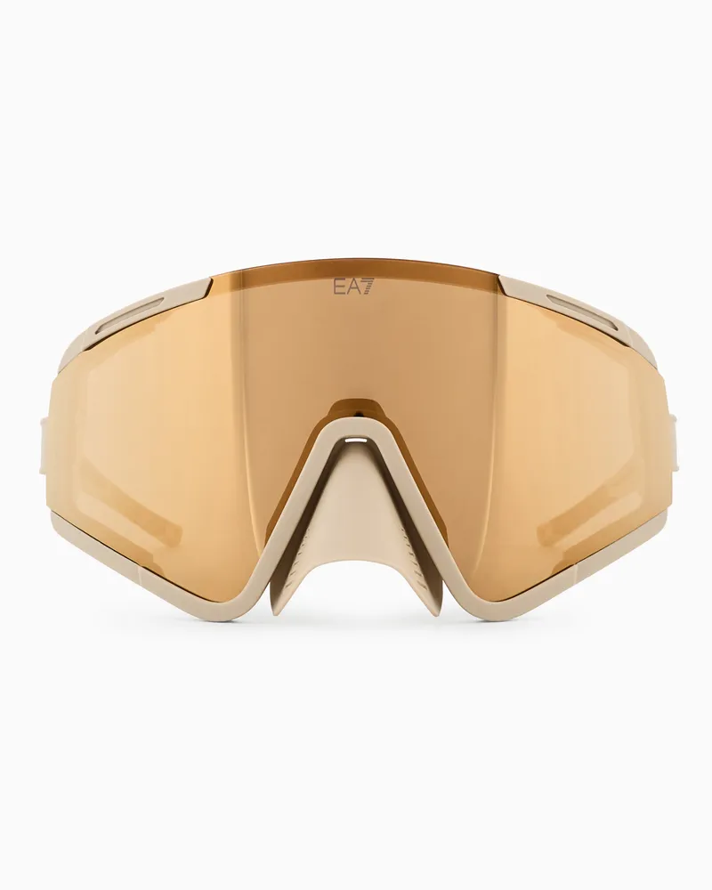 EA7 Unisex-Sport-Sonnenbrille mit unregelmäßiger Form Beige