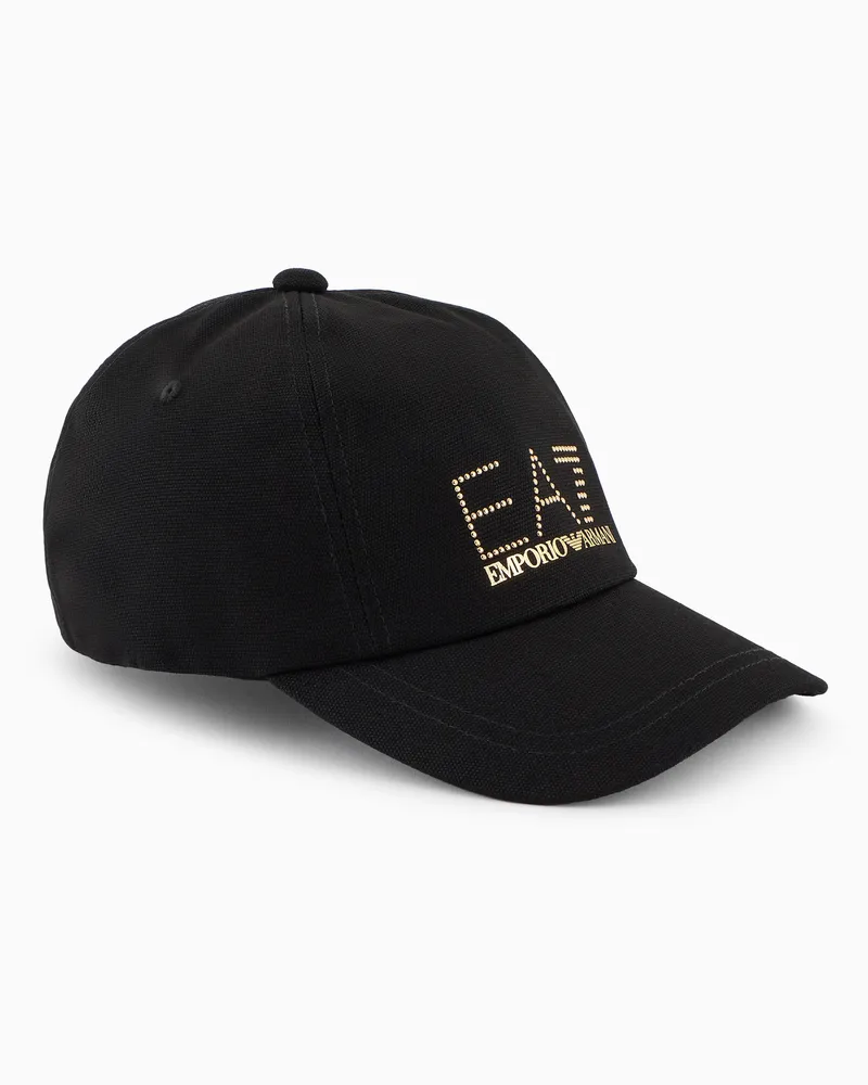 EA7 Evolution Baseballcap aus Baumwolle Schwarz