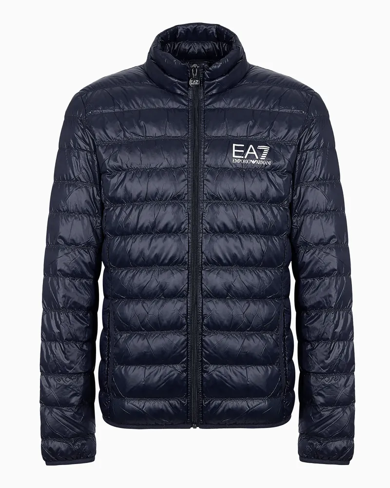 EA7 Core Identity packbare Daunenjacke Blau