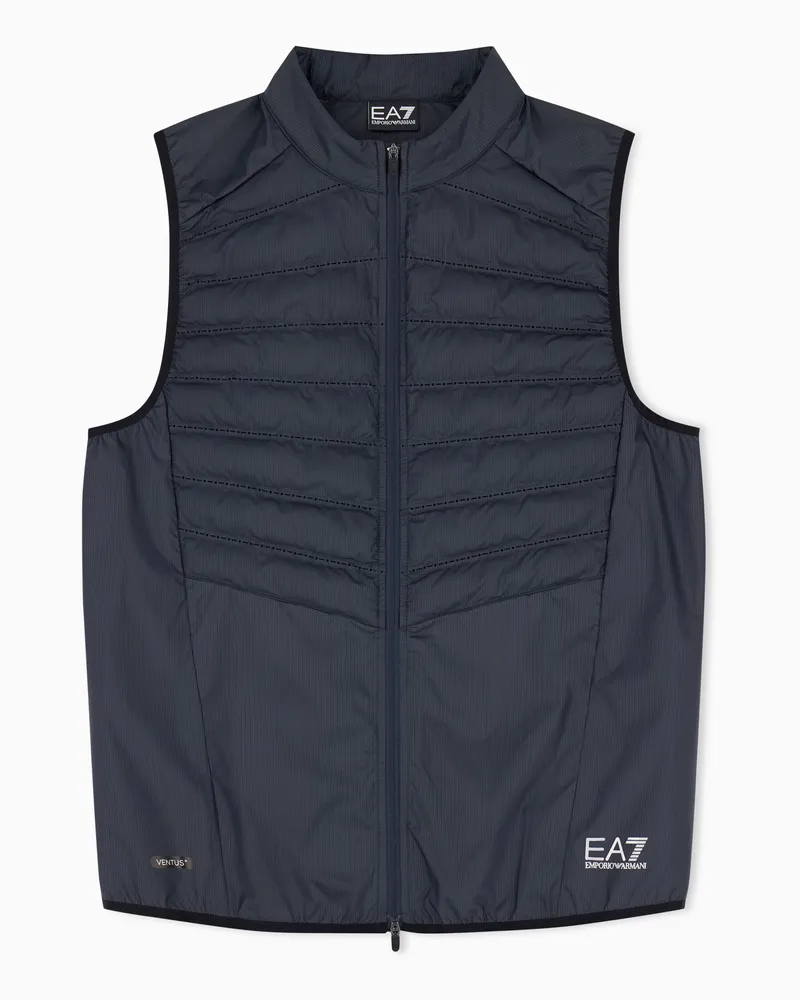 EA7 Verstaubare Weste Ventus Running mit schmaler Passform Marineblau
