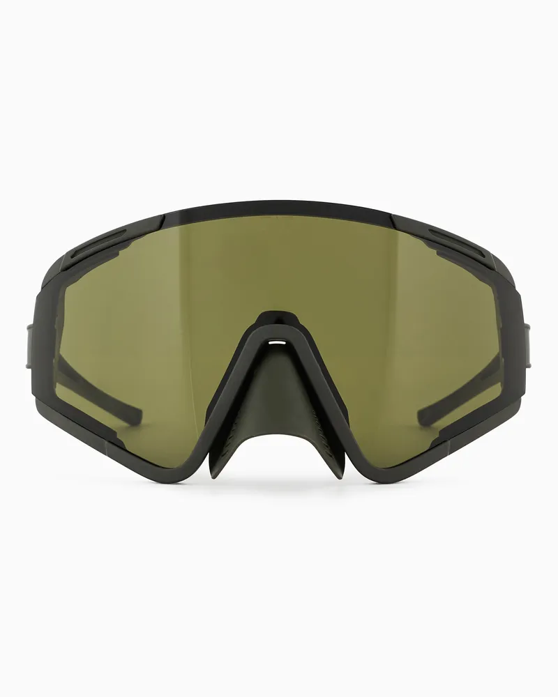 EA7 Unisex-Sport-Sonnenbrille mit asymmetrischer Form Grün