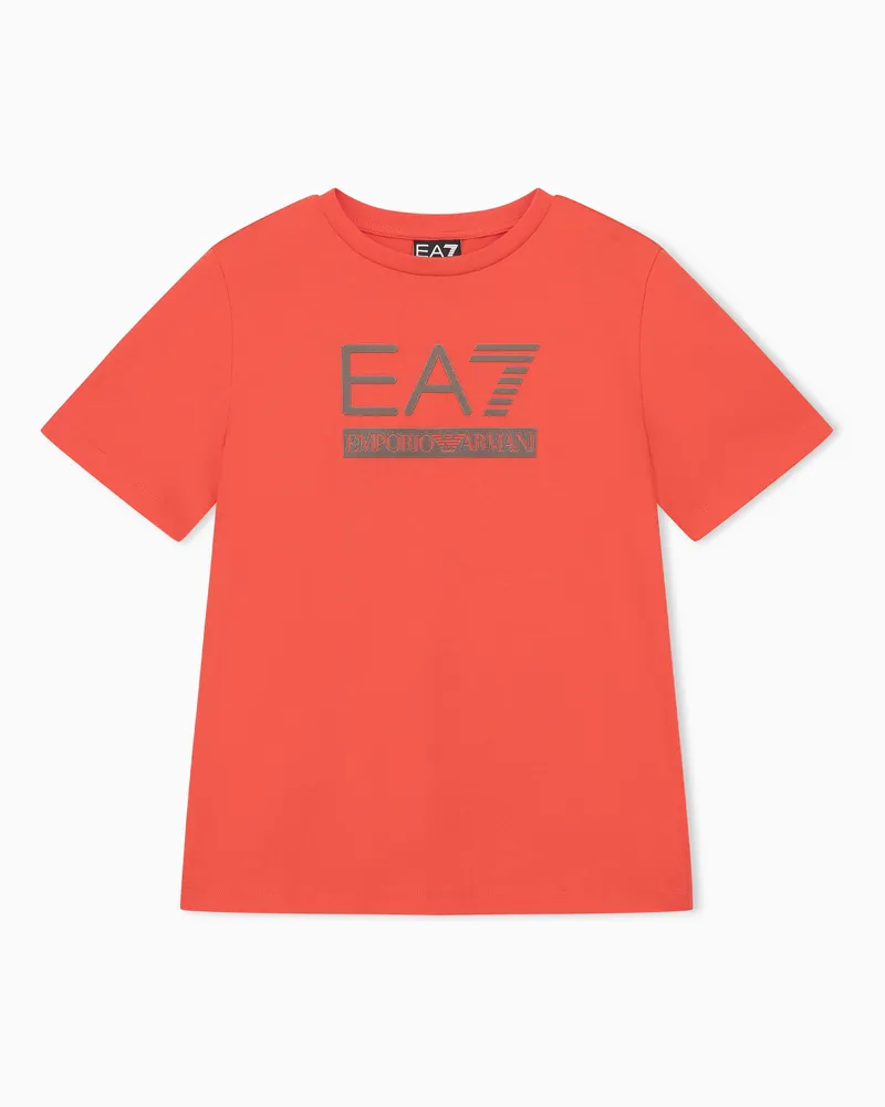 EA7 T-Shirt Visibility Boy Regular Fit aus Baumwolljersey Rot