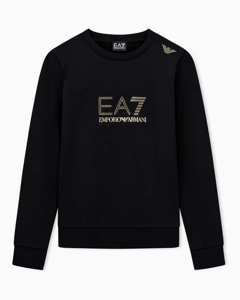 EA7 Evolution Sweatshirt mit Rundhalsausschnitt aus einer elastischen Viskosemischung Schwarz