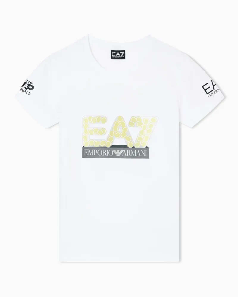 EA7 Nitto ATP Finals – Maxi-Logo-T-Shirt mit Rundhalsausschnitt Weiß