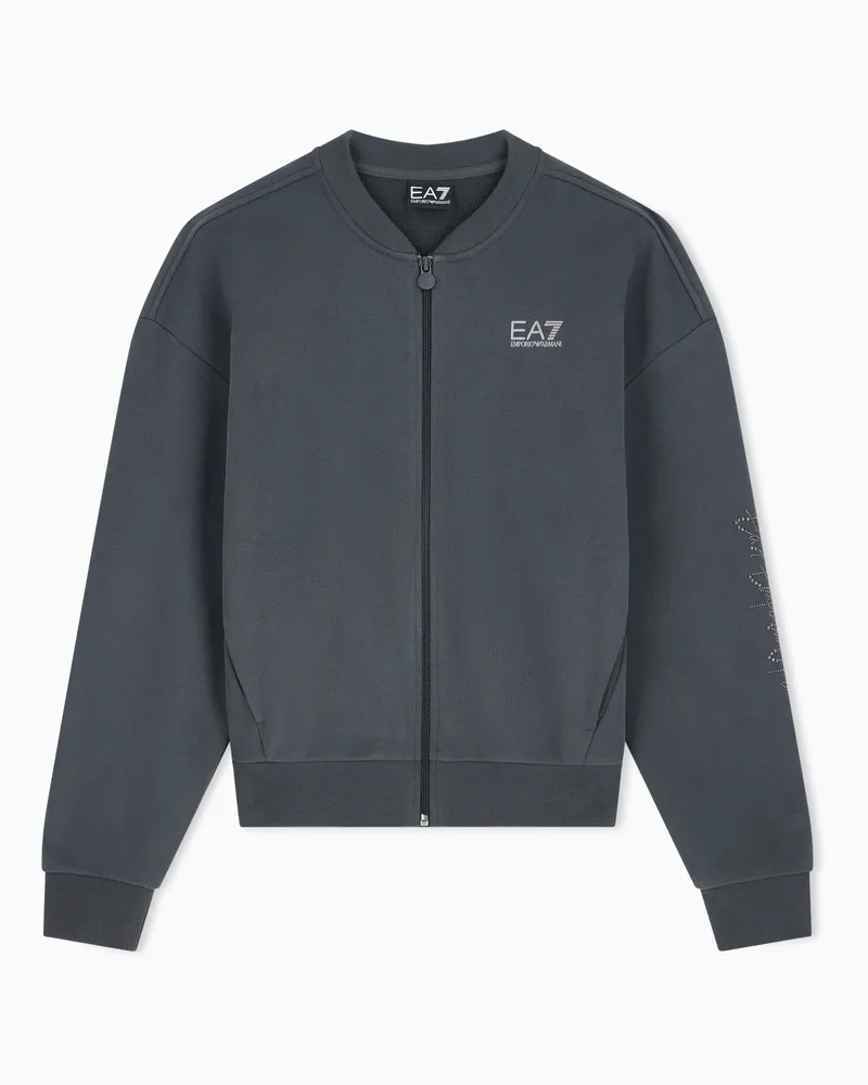 EA7 Regular Fit Sweatshirt Logo Series aus Baumwolljersey Braun