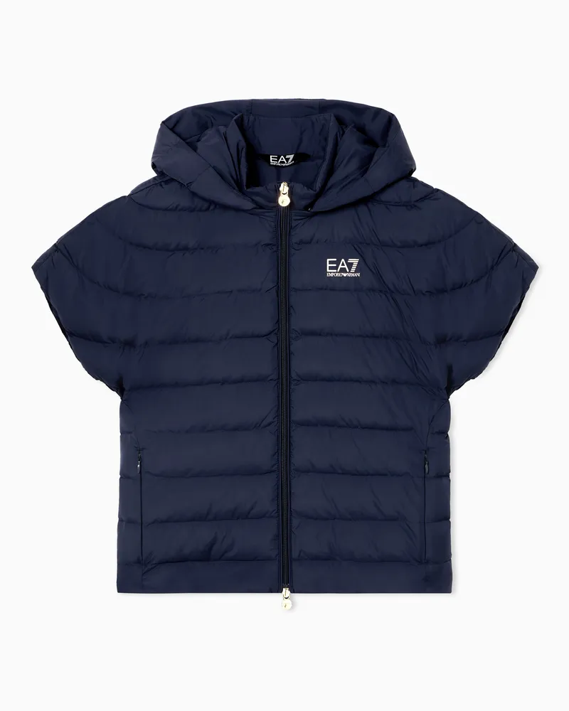 EA7 Packbare wattierte Core Lady Jacke aus leichtem Nylon Marineblau