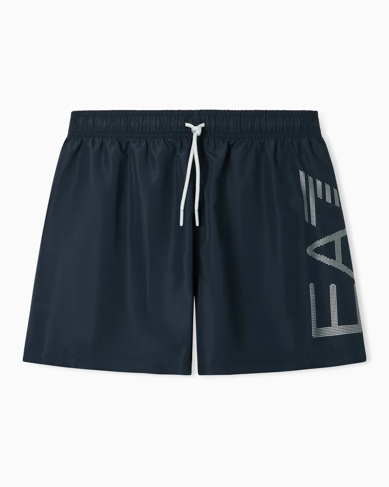 EA7 Badeboxershorts mit Maxi-Logo Blau