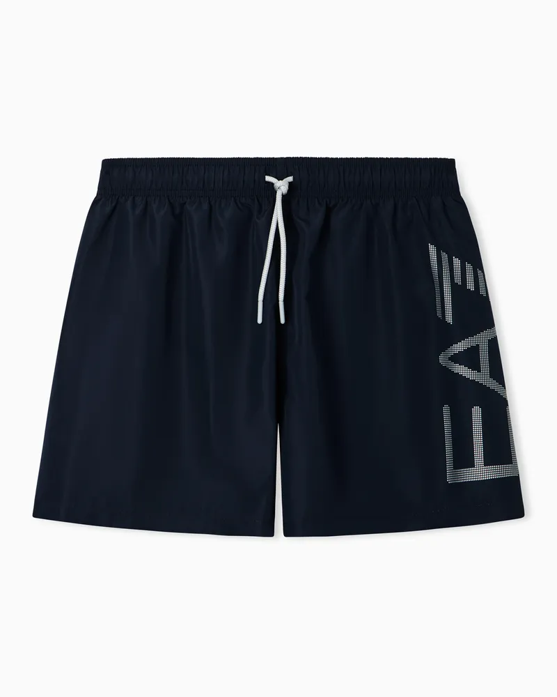 EA7 Logo Series Bade-Boxershorts Blau