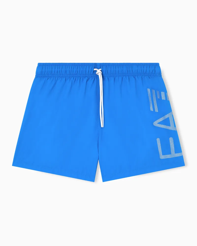 EA7 Badeboxershorts mit Maxi-Logo Blau