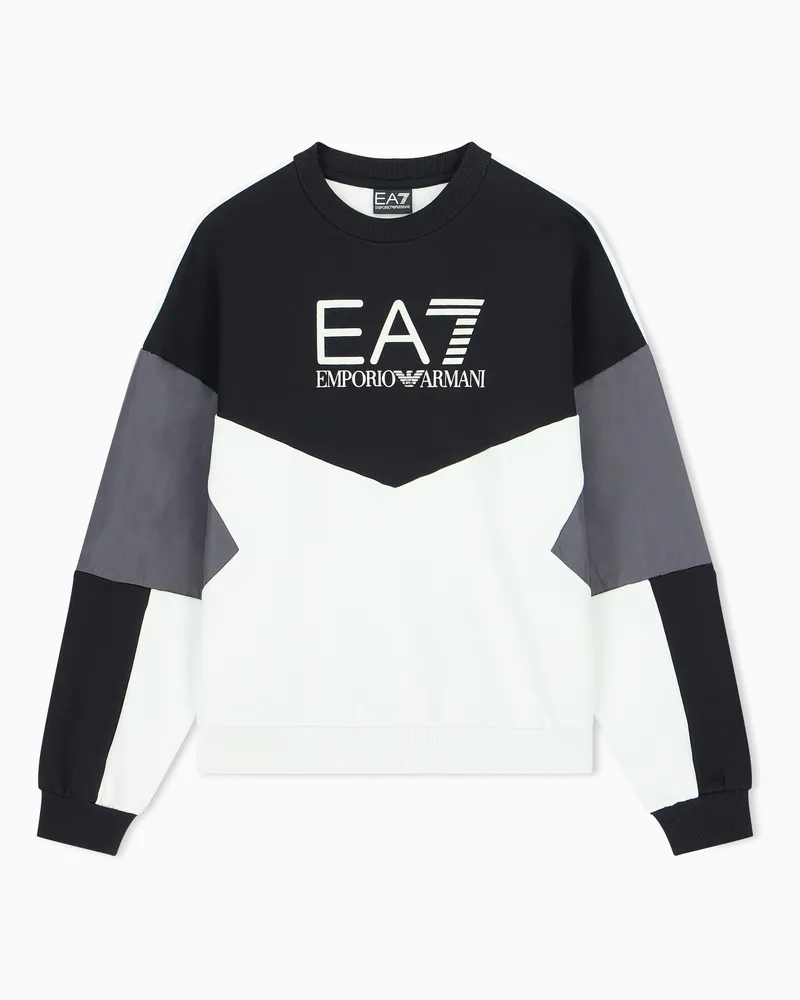 EA7 Oversize Sweatshirt Contemporary Sport aus Baumwolljersey Schwarz