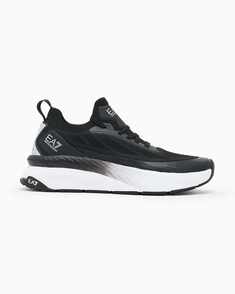 EA7 Crusher Sonic Knit Sneaker Schwarz