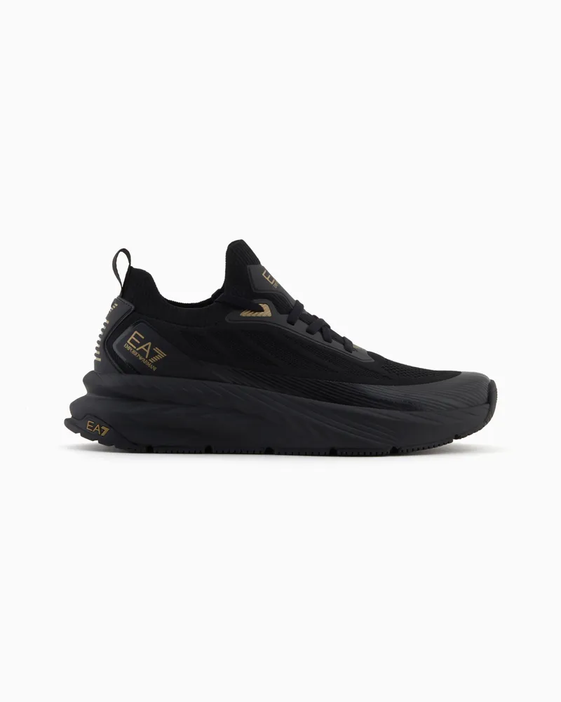 EA7 Crusher Sonic Knit Sneaker Schwarz