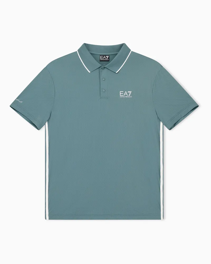 EA7 Poloshirt Tennis Pro im Regular Fit aus Jersey mit Paspeln Grün