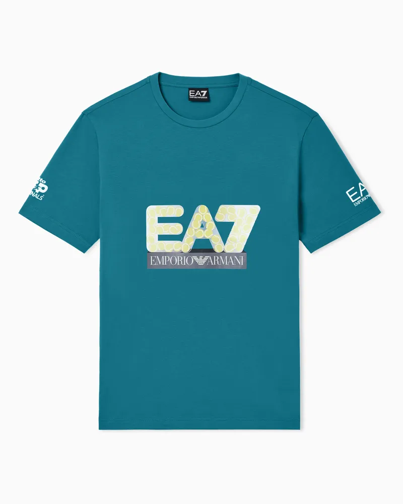 EA7 Nitto ATP Finals – Maxi-Logo-T-Shirt mit Rundhalsausschnitt Grün