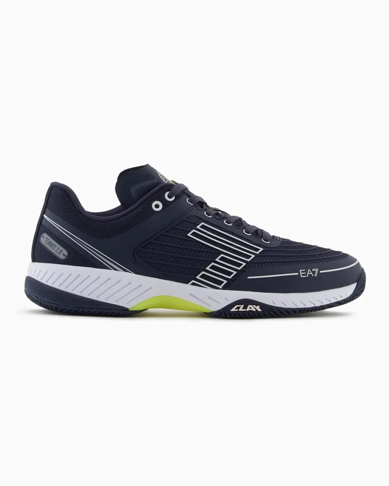 EA7 Clay Sneaker mit Schnürung und Gummisohle New Tennis Clay Blau