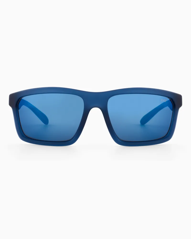 EA7 Sonnenbrille in rechteckiger Form Blau