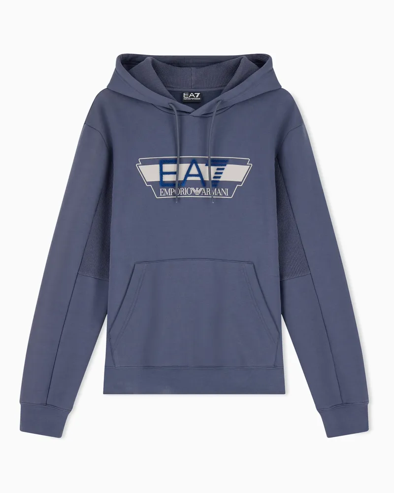 EA7 Hoodie Visibility im Regular Fit aus Jersey Blau