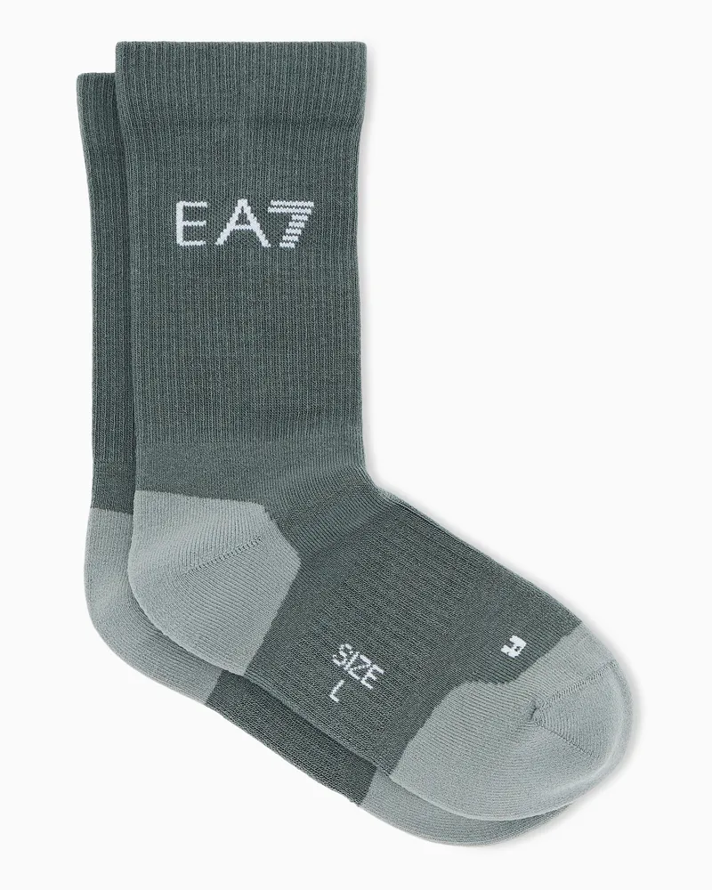EA7 Gerippte Socken Tennis Pro aus einer Baumwollmischung Grün