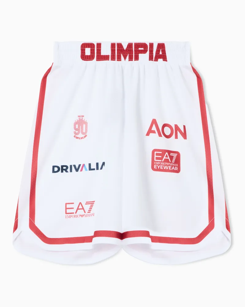 EA7 Olimpia Milano Championship 25/26 Nachbildungsshorts Weiß