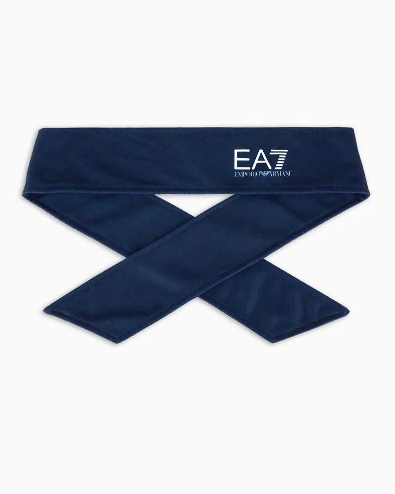EA7 Tennis Pro Stirnband aus Baumwollmischung Blau