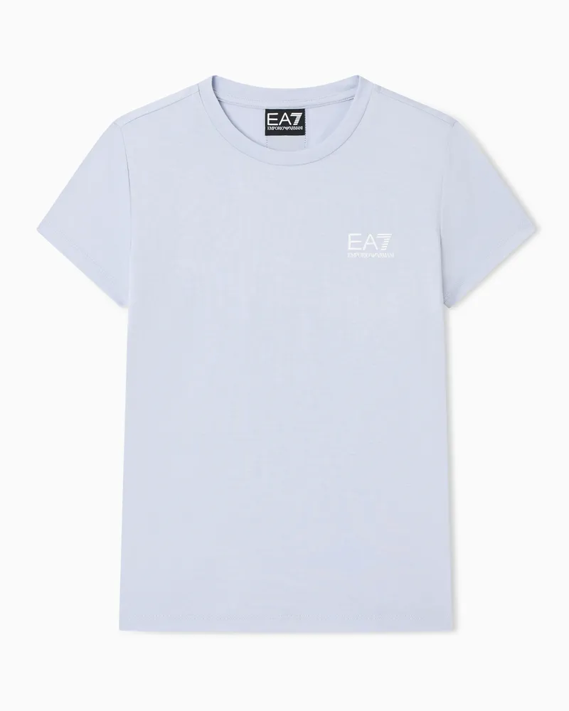 EA7 ASV T-Shirt aus elastischer Viskosemischung Hellblau
