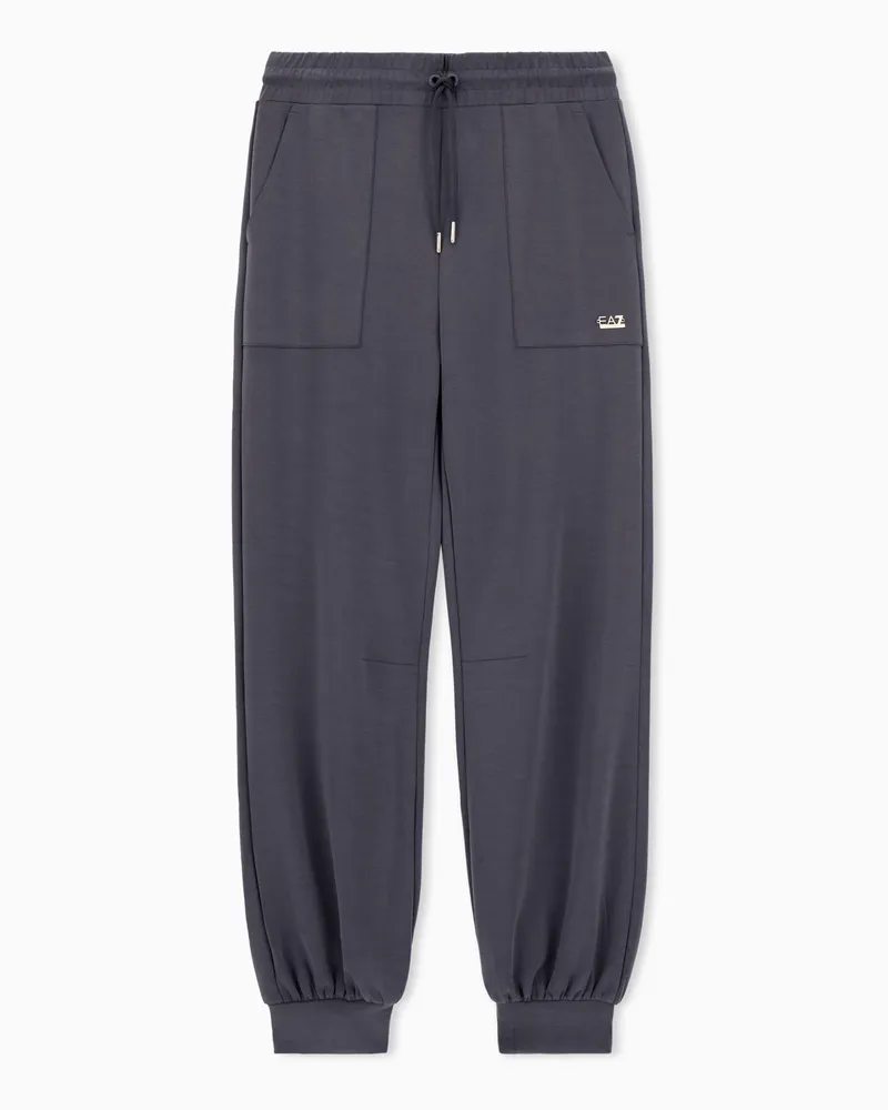 EA7 Core Lady Interlock-Jogginghose aus Stretch-Modal-Mischgewebe Grau