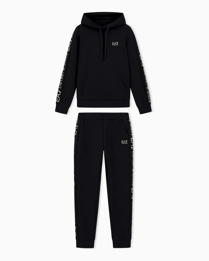 EA7 Trainingsanzug aus Baumwoll-Mischung Schwarz