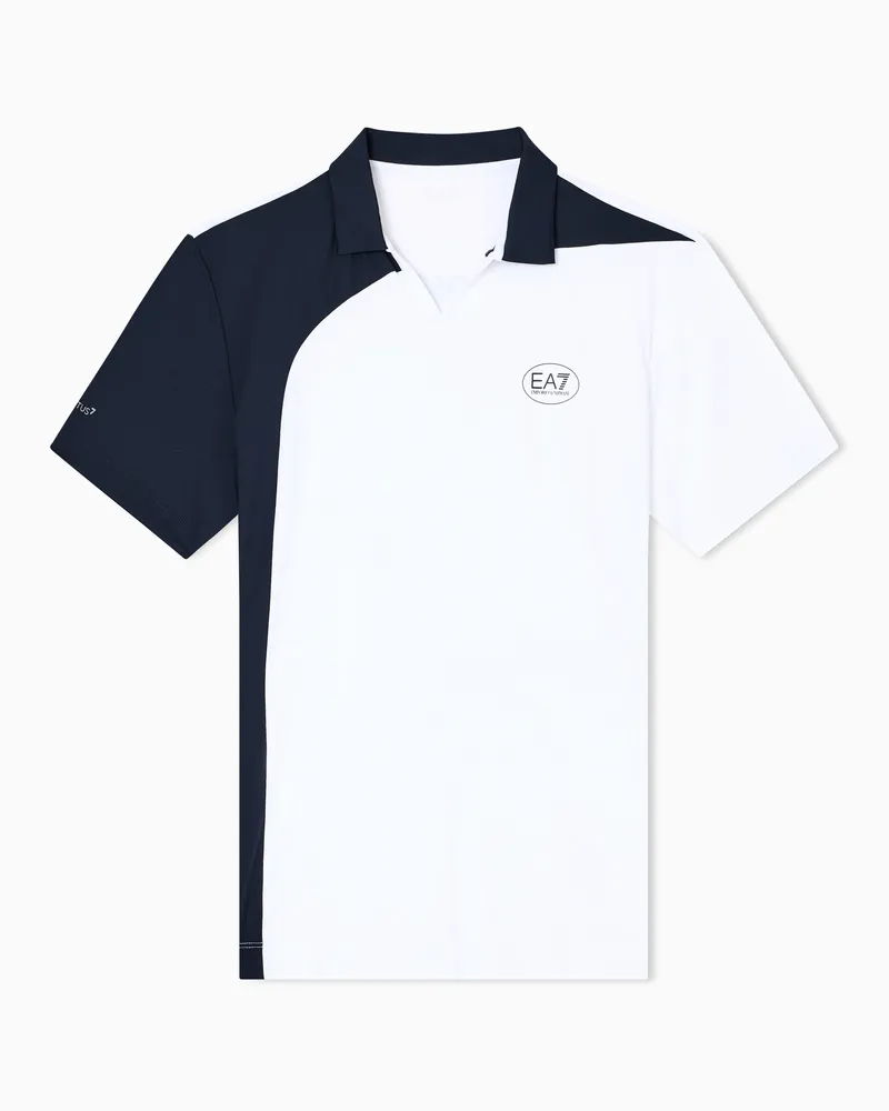 EA7 Tennis Pro Poloshirt aus VENTUS7-Funktionsgewebe Zweifarbig
