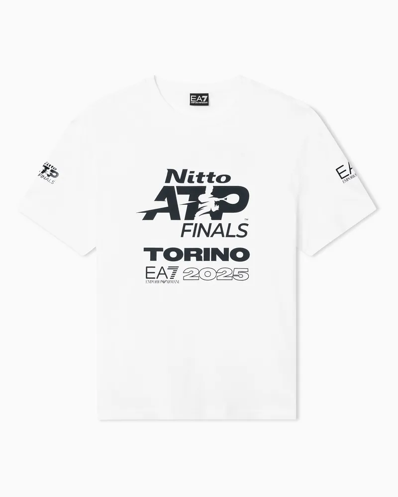 EA7 Nitto ATP Finals T-Shirt mit Rundhalsausschnitt und Event-Logo Weiß