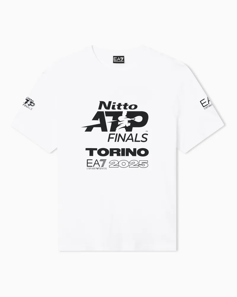 EA7 Nitto ATP Finals T-Shirt mit Rundhalsausschnitt und Event-Logo Weiß