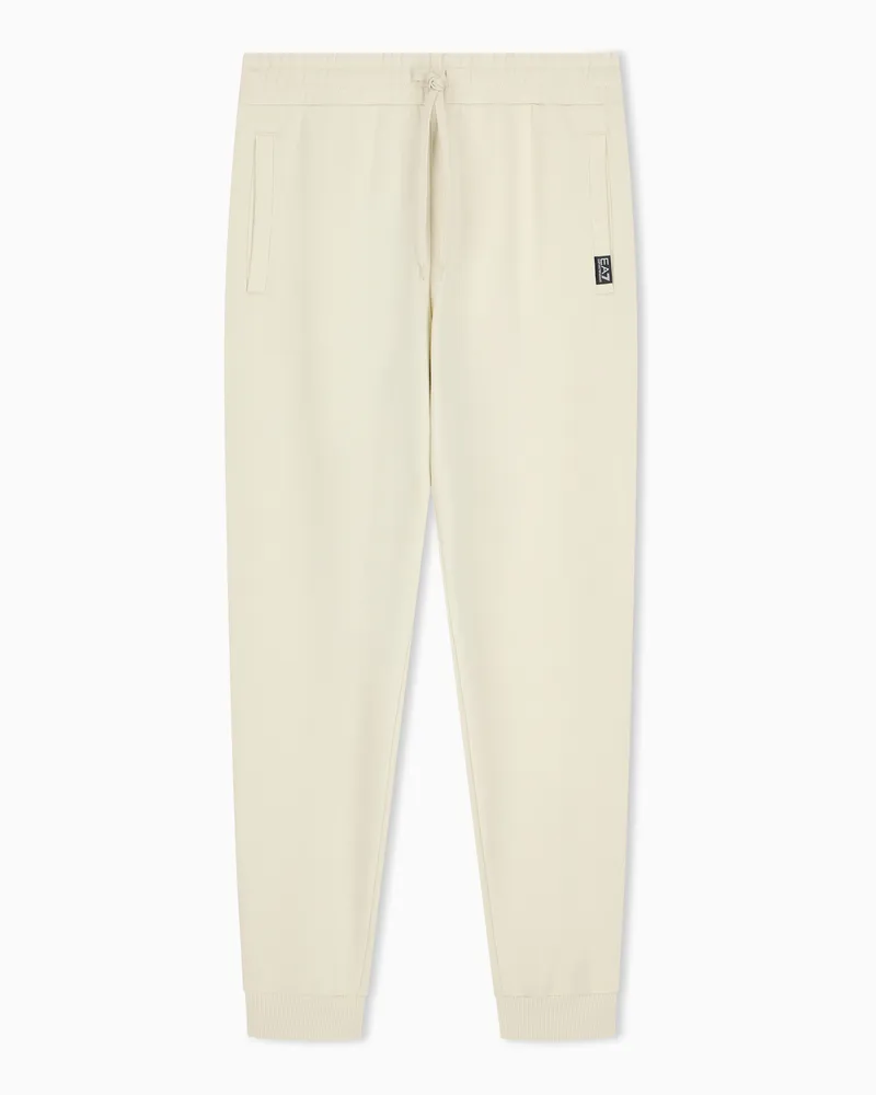 EA7 Jogginghose Logo Series aus Baumwolljersey mit Rippbündchen Beige