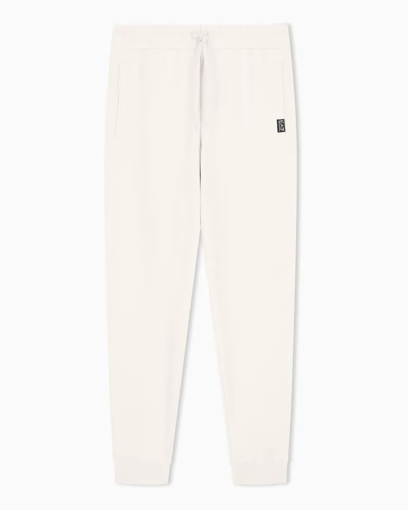 EA7 Jogginghose Logo Series aus Baumwolljersey mit Rippbündchen Beige