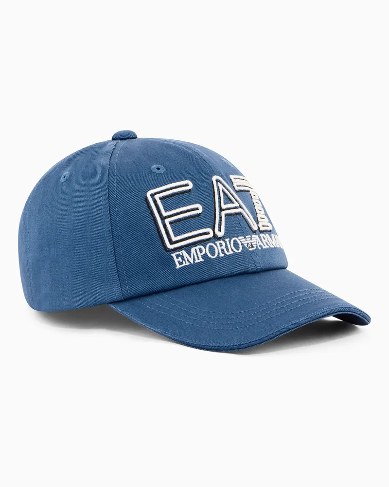 EA7 Visibility Baseballcap aus Baumwolle Hellblau
