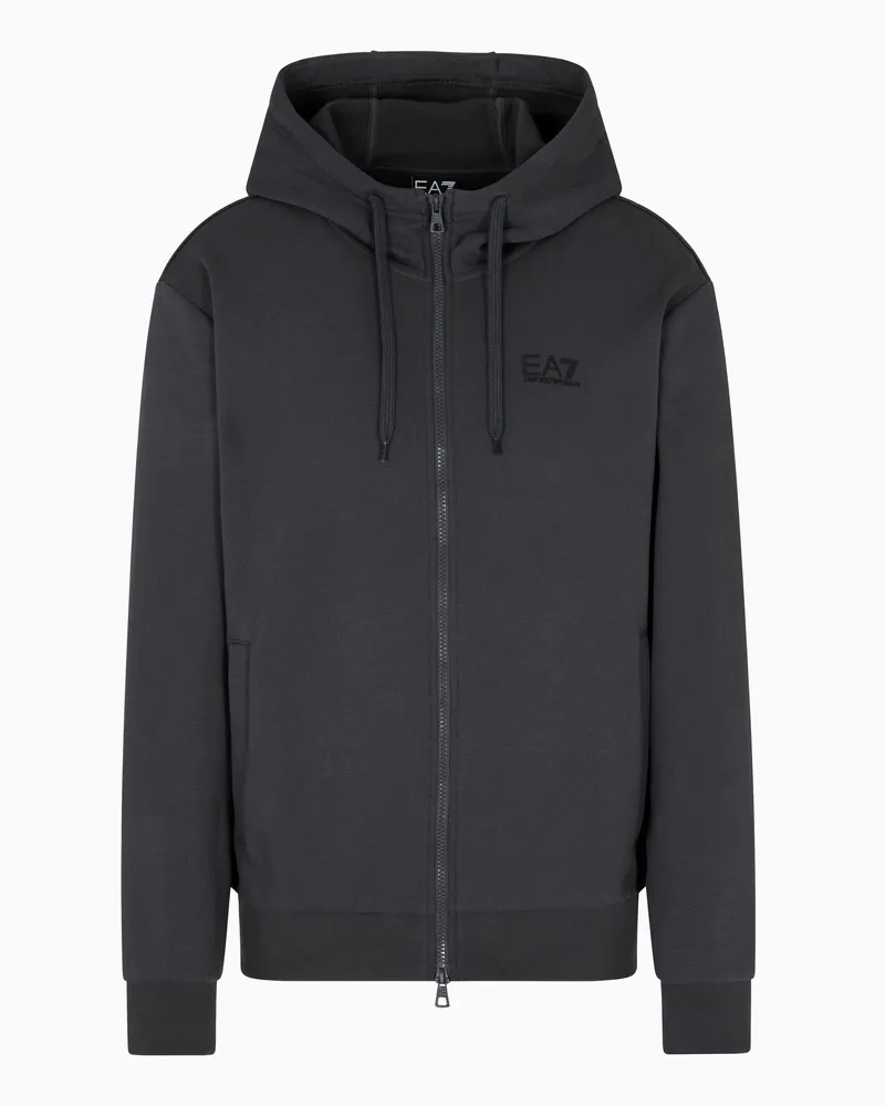 EA7 Core Identity Sweatshirt mit Kapuze aus einer Baumwollmischung Grau