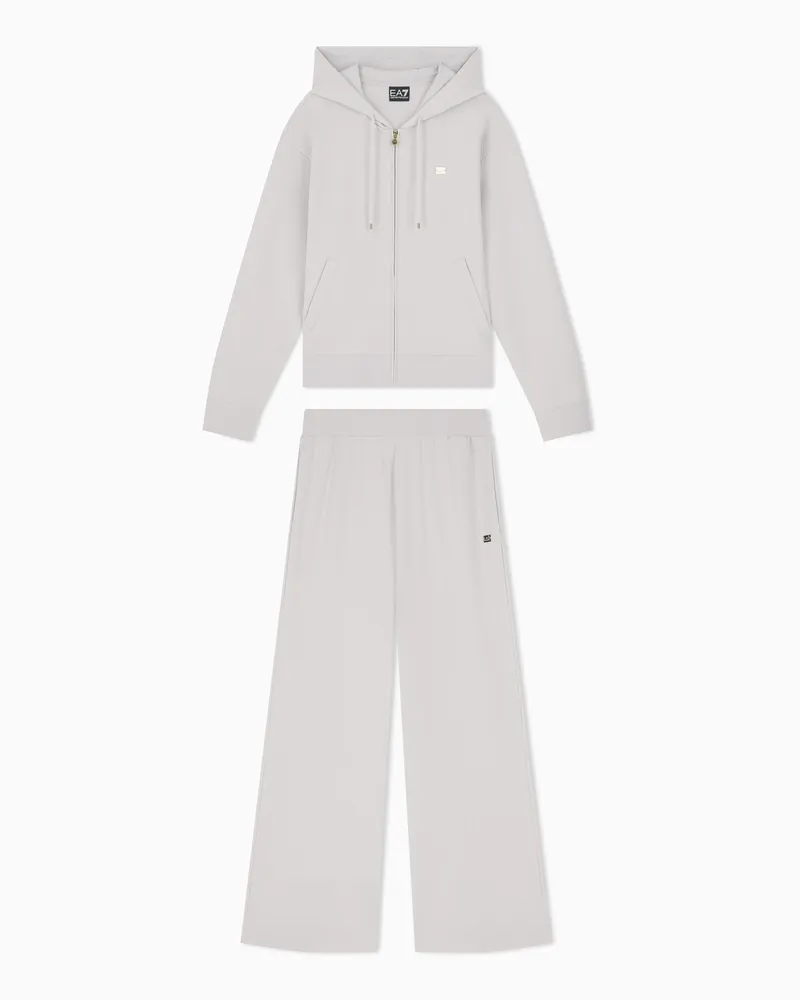EA7 Core Lady Trainingsanzug Baumwollstretch mit Kapuze Grau