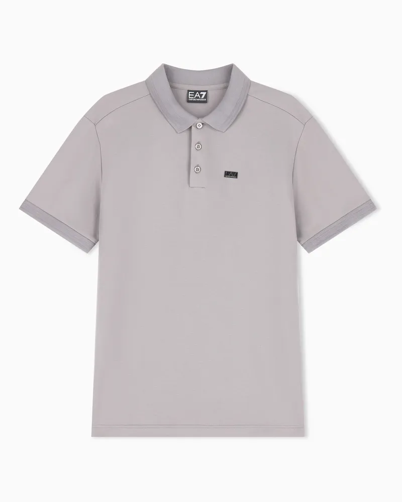EA7 Poloshirt Lux Identity im Regular Fit aus Modaljersey Grau